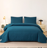 Jessy Home Solid Color Bed Quilt Set Microfiber Bedspread Coverlet