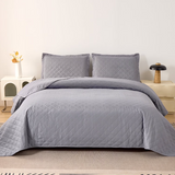 Jessy Home Solid Color Bed Quilt Set Microfiber Bedspread Coverlet