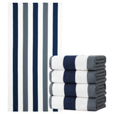 4 Pack Microfiber Oversized Beach Towel Set, 40"x70" Striped Beach Towels