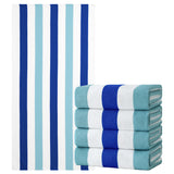 4 Pack Microfiber Oversized Beach Towel Set, 40"x70" Striped Beach Towels