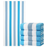 4 Pack Microfiber Oversized Beach Towel Set, 40"x70" Striped Beach Towels