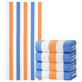 4 Pack Microfiber Oversized Beach Towel Set, 40"x70" Striped Beach Towels