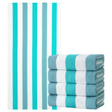 4 Pack Microfiber Oversized Beach Towel Set, 40"x70" Striped Beach Towels