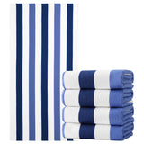 4 Pack Microfiber Oversized Beach Towel Set, 40"x70" Striped Beach Towels