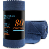 80Pack Cleaning Cloth Roll Reusable Paper Towels 12"×12" Tear Away Cloth, Microfiber Towels for Cars, Wash Cloths, Lint Free Rags for House, Kitchen,Window,Cleaning Supplies