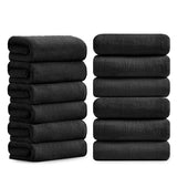Jessy Home 12 Pack Hand Towel Set 16"x31" Soft Highly Absorbent Quick Dry Bathroom Bath Hand Towels Microfiber Plush Towels