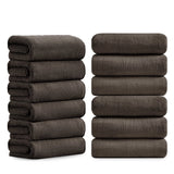 Jessy Home 12 Pack Hand Towel Set 16"x31" Soft Highly Absorbent Quick Dry Bathroom Bath Hand Towels Microfiber Plush Towels