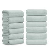 Jessy Home 12 Pack Hand Towel Set 16"x31" Soft Highly Absorbent Quick Dry Bathroom Bath Hand Towels Microfiber Plush Towels