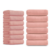 Jessy Home 12 Pack Hand Towel Set 16"x31" Soft Highly Absorbent Quick Dry Bathroom Bath Hand Towels Microfiber Plush Towels