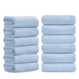 Jessy Home 12 Pack Hand Towel Set 16"x31" Soft Highly Absorbent Quick Dry Bathroom Bath Hand Towels Microfiber Plush Towels
