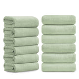 Jessy Home 12 Pack Hand Towel Set 16"x31" Soft Highly Absorbent Quick Dry Bathroom Bath Hand Towels Microfiber Plush Towels