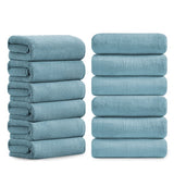 Jessy Home 12 Pack Hand Towel Set 16"x31" Soft Highly Absorbent Quick Dry Bathroom Bath Hand Towels Microfiber Plush Towels