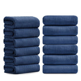 Jessy Home 12 Pack Hand Towel Set 16"x31" Soft Highly Absorbent Quick Dry Bathroom Bath Hand Towels Microfiber Plush Towels