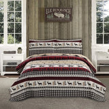 Covina Rustic Bear Quilt Set Plaid Bedspread Polyester Bedding