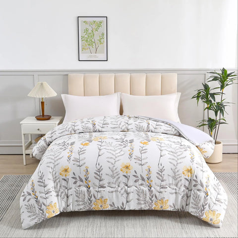 Jessy Home 1 Piece Comforter Set Floral Comforter Purple Dandelion Summer Quilts
