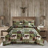 Bear Deer Quilts Set Twin/Queen/King Size Bedspread Soft Microfiber Coverlet