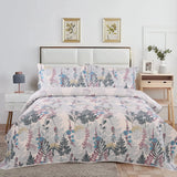 Floral Deer Quilts Set Twin/Queen/King Size Bedspread Soft Microfiber Coverlet