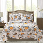 Floral Deer Quilts Set Twin/Queen/King Size Bedspread Soft Microfiber Coverlet