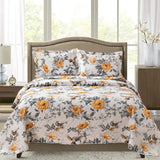 Floral Deer Quilts Set Twin/Queen/King Size Bedspread Soft Microfiber Coverlet
