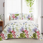 Floral Deer Quilts Set Twin/Queen/King Size Bedspread Soft Microfiber Coverlet