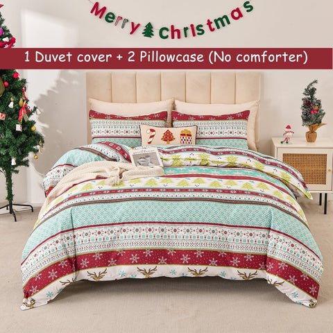 Christmas Quilts Set Twin/Queen/King Size Quilt Microfiber Bedspread Coverlet Set