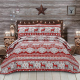 Christmas Quilts Set Twin/Queen/King Size Quilt Microfiber Bedspread Coverlet Set
