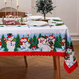 Jessy Home 2-Pack Christmas Decoration Tablecloths - Rectangle (55”x86”), Washable & Wrinkle Resistant, Winter Style for Holiday Parties & Home Indoor/Outdoor Use