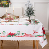 Jessy Home 2-Pack Christmas Decoration Tablecloths - Rectangle (55”x86”), Washable & Wrinkle Resistant, Winter Style for Holiday Parties & Home Indoor/Outdoor Use