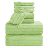 4/8 Pieces Bath Towels Set Bicolor bar Stripe Large Oversized Bath Sheet Soft Towel Set