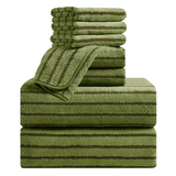 4/8 Pieces Bath Towels Set Bicolor bar Stripe Large Oversized Bath Sheet Soft Towel Set