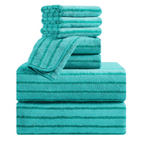 4/8 Pieces Bath Towels Set Bicolor bar Stripe Large Oversized Bath Sheet Soft Towel Set