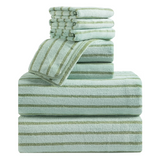 4/8 Pieces Bath Towels Set Bicolor bar Stripe Large Oversized Bath Sheet Soft Towel Set