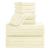 4/8 Pieces Bath Towels Set Bicolor bar Stripe Large Oversized Bath Sheet Soft Towel Set