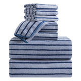 4/8 Pieces Bath Towels Set Bicolor bar Stripe Large Oversized Bath Sheet Soft Towel Set