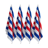 4 Pack Large Oversized Beach Towels Set 30"*60" Cabana Stripe Pool Towel