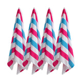 4 Pack Large Oversized Beach Towels Set 30"*60" Cabana Stripe Pool Towel