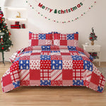 Christmas Quilts Set Twin/Queen/King Size Quilt Microfiber Bedspread Coverlet Set
