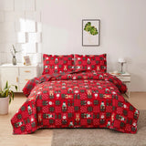 Christmas Quilts Set Twin/Queen/King Size Quilt Microfiber Bedspread Coverlet Set