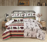 Bear Deer Quilts Set Twin/Queen/King Size Bedspread Soft Microfiber Coverlet