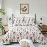 Christmas Quilts Set Twin/Queen/King Size Quilt Microfiber Bedspread Coverlet Set