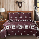 Christmas Quilts Set Twin/Queen/King Size Quilt Microfiber Bedspread Coverlet Set