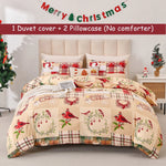 Christmas Quilts Set Twin/Queen/King Size Quilt Microfiber Bedspread Coverlet Set