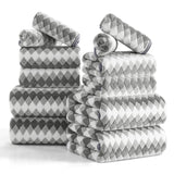 Jessy Home 12 Piece Towel Set Soft Bath Towel for Bathroom-4 Bath Towels, 4 Hand Towels, 4 Washcloths Highly Absorbent Bath Sheet for Hotel & Spa