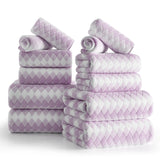 Jessy Home 12 Piece Towel Set Soft Bath Towel for Bathroom-4 Bath Towels, 4 Hand Towels, 4 Washcloths Highly Absorbent Bath Sheet for Hotel & Spa