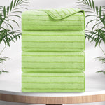 4/8 Pieces Bath Towels Set Bicolor bar Stripe Large Oversized Bath Sheet Soft Towel Set