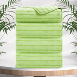 4/8 Pieces Bath Towels Set Bicolor bar Stripe Large Oversized Bath Sheet Soft Towel Set