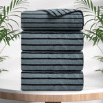 4/8 Pieces Bath Towels Set Bicolor bar Stripe Large Oversized Bath Sheet Soft Towel Set