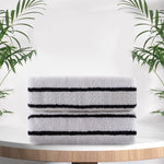 2 Pieces Bicolor Striped Hand Towel Set