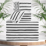 4/8 Pieces Bath Towels Set Bicolor bar Stripe Large Oversized Bath Sheet Soft Towel Set