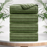 4/8 Pieces Bath Towels Set Bicolor bar Stripe Large Oversized Bath Sheet Soft Towel Set
